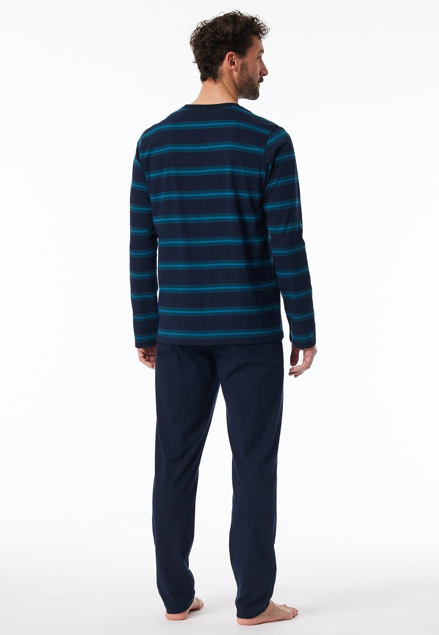 181930 Schiesser Heren Pyjama petrol