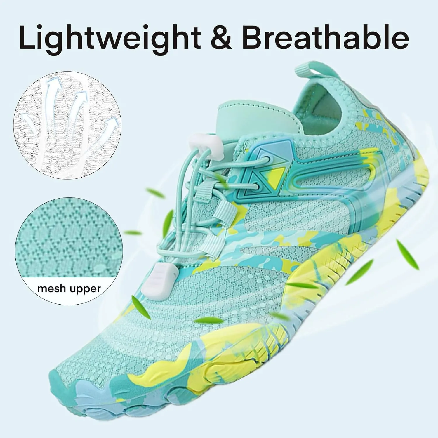 Barefoot Water Shoes for Women Men, Barefoot Shoes with Wide Toe Box, Non-Slip & Quick Dry Breathable Beach Pool Aqua Swim Surf Hiking Walking Shoes
