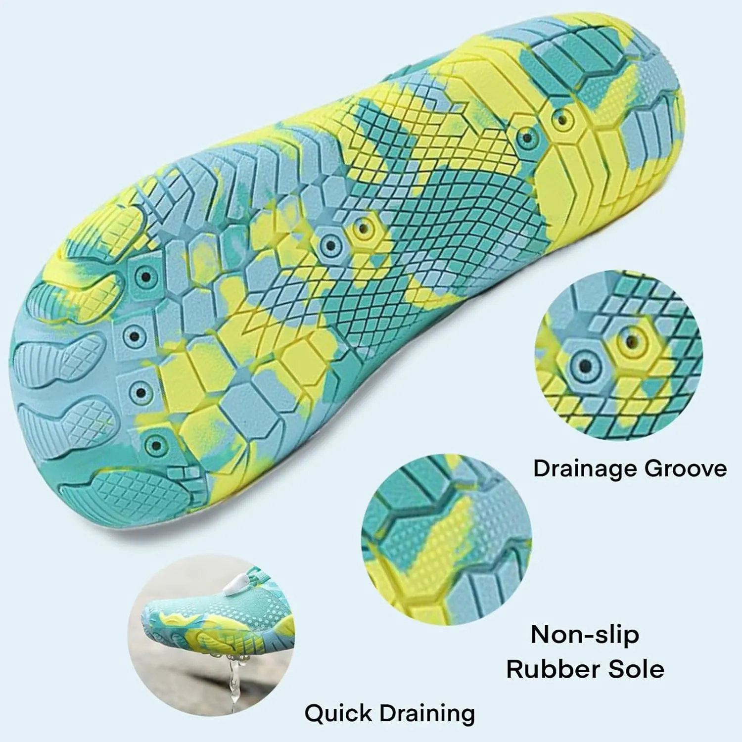 Barefoot Water Shoes for Women Men, Barefoot Shoes with Wide Toe Box, Non-Slip & Quick Dry Breathable Beach Pool Aqua Swim Surf Hiking Walking Shoes
