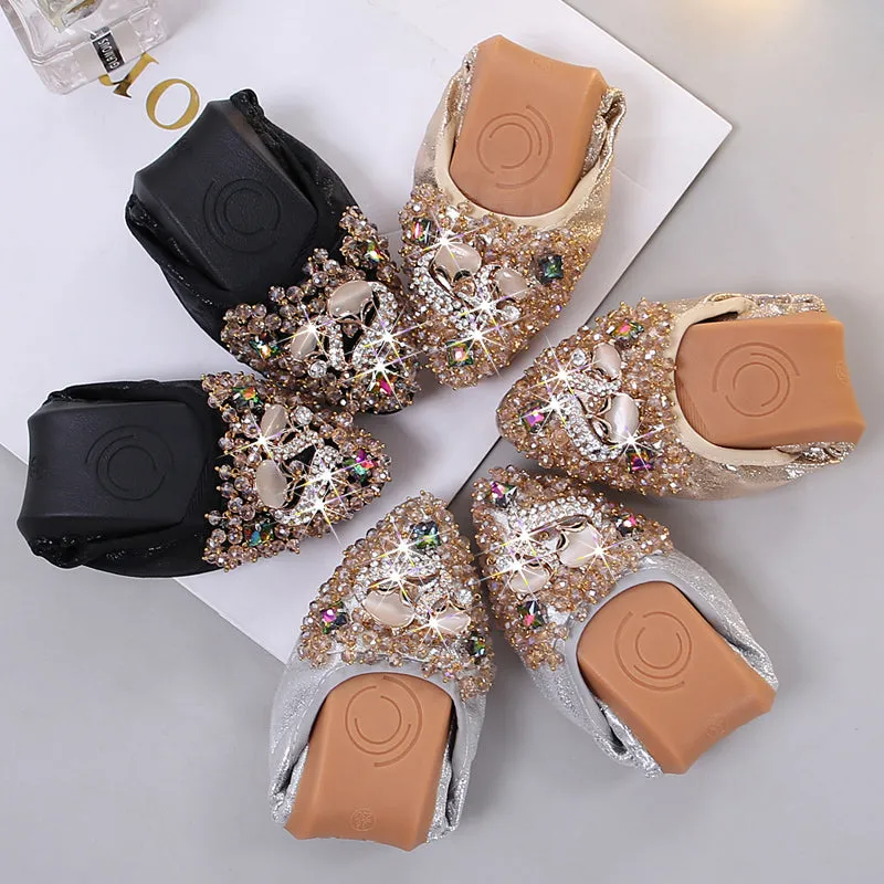 Belifi Rhinestone Flats Casual Comfort Dressy Flats For Wedding Fox Slippers CF302