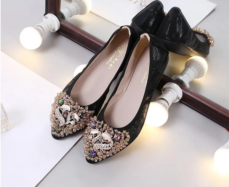 Belifi Rhinestone Flats Casual Comfort Dressy Flats For Wedding Fox Slippers CF305