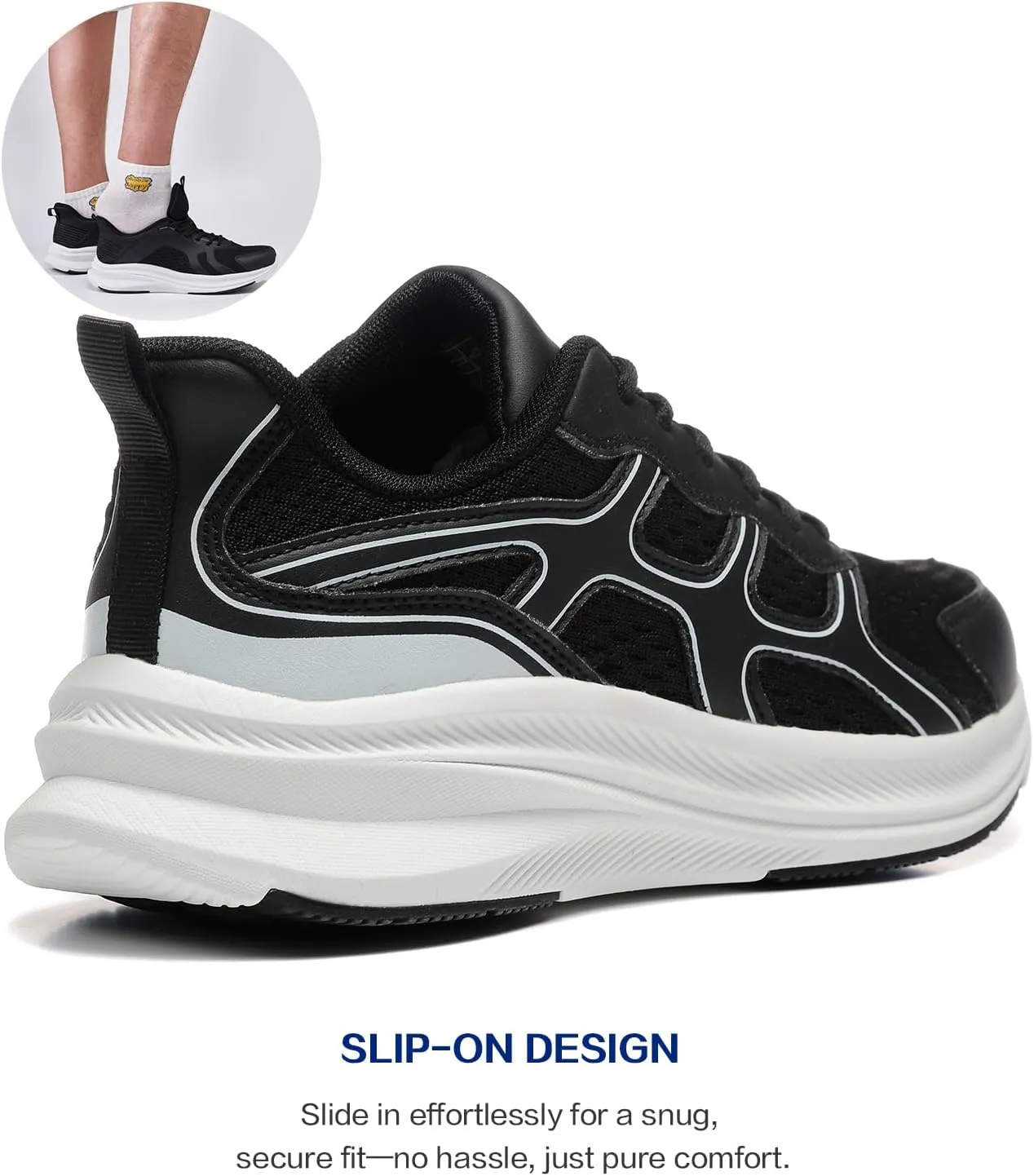 BOGOVER Men's Running Shoes, Lightweight Breathable Walking Shoes Non Slip Tennis Shoes Movepropel Athletic Fashion Sneakers