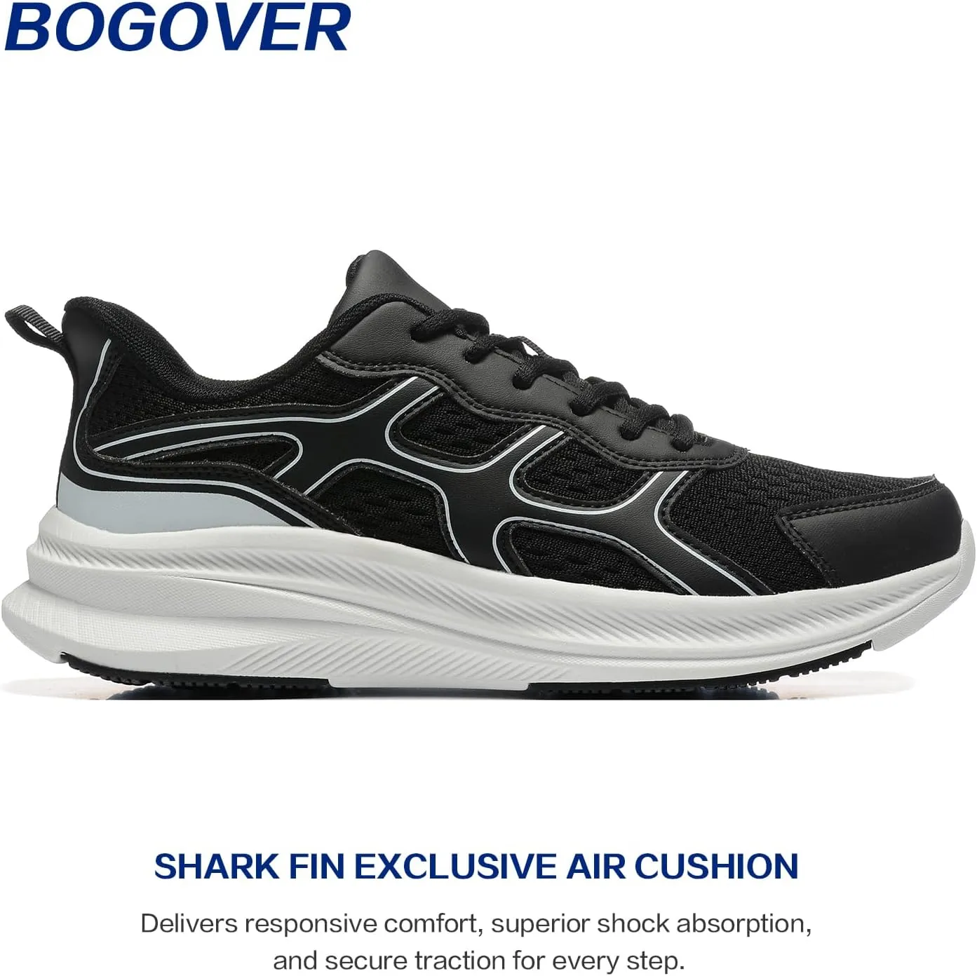 BOGOVER Men's Running Shoes, Lightweight Breathable Walking Shoes Non Slip Tennis Shoes Movepropel Athletic Fashion Sneakers