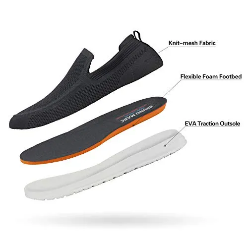 Bruno Marc Men's Canvas Slip On Loafers Walking Shoes Stretch Casual Sneakers Dark Grey Size 9.5 M US SUNVEN