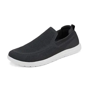 Bruno Marc Men's Canvas Slip On Loafers Walking Shoes Stretch Casual Sneakers Dark Grey Size 9.5 M US SUNVEN