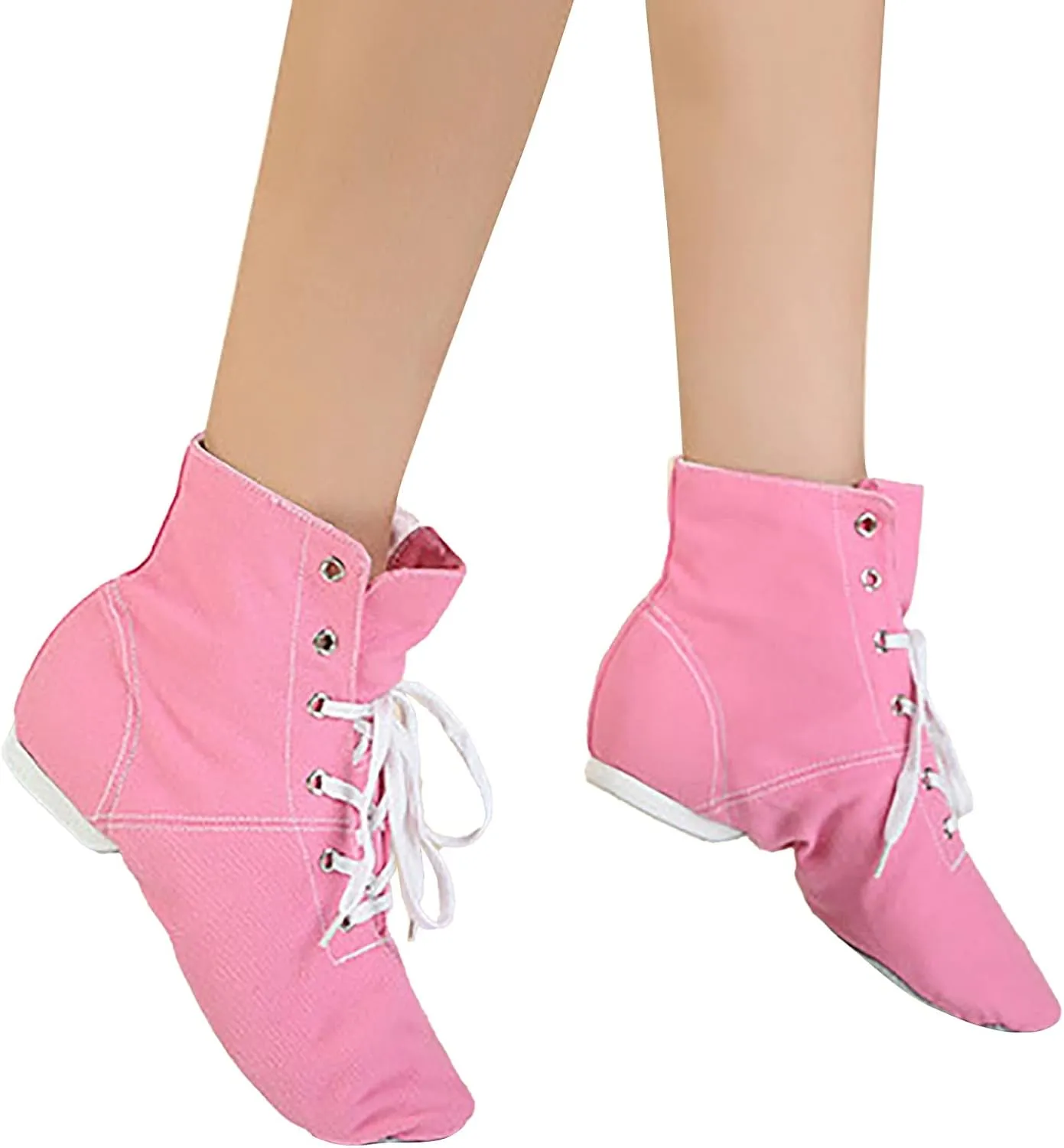 Canvas Lace up Practice Jazz Dance Boots Fashion Split Sole Ballet Dancing Sneakers for Adult Men Women Kid