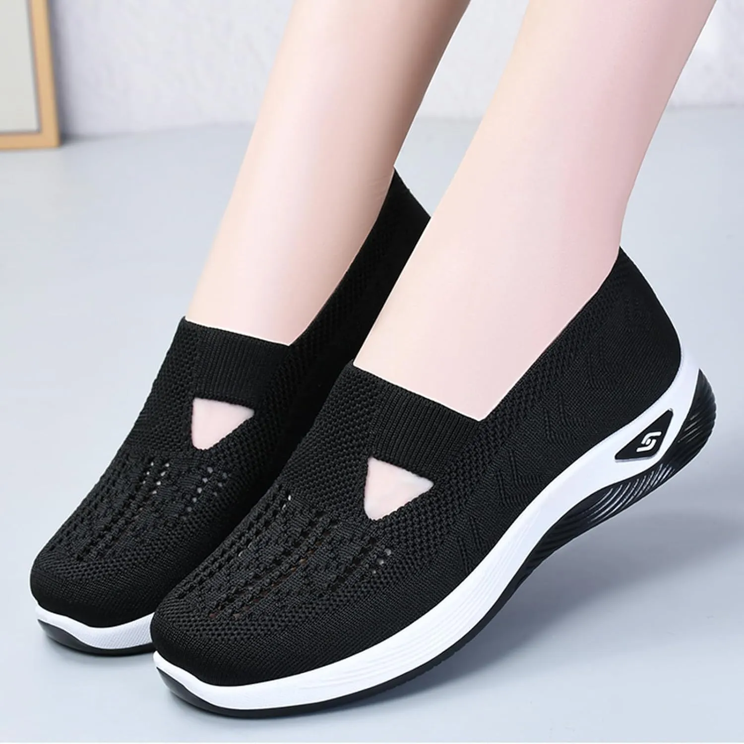 Cathalem Orthopedic Shoes for Women Walking Slip on Diabetic Foam Shoes Hands Free Slip in Sneakers Arch Support
