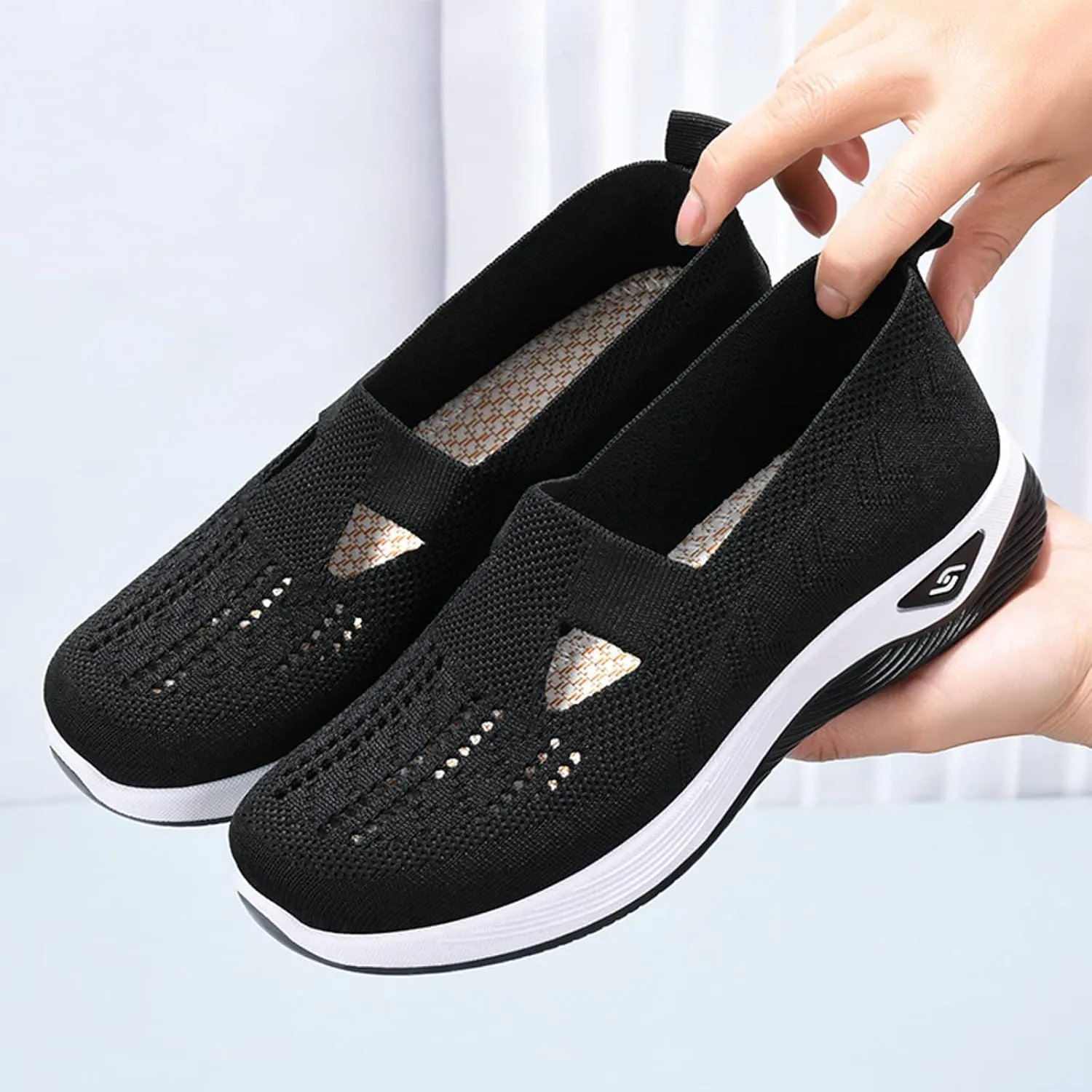 Cathalem Orthopedic Shoes for Women Walking Slip on Diabetic Foam Shoes Hands Free Slip in Sneakers Arch Support