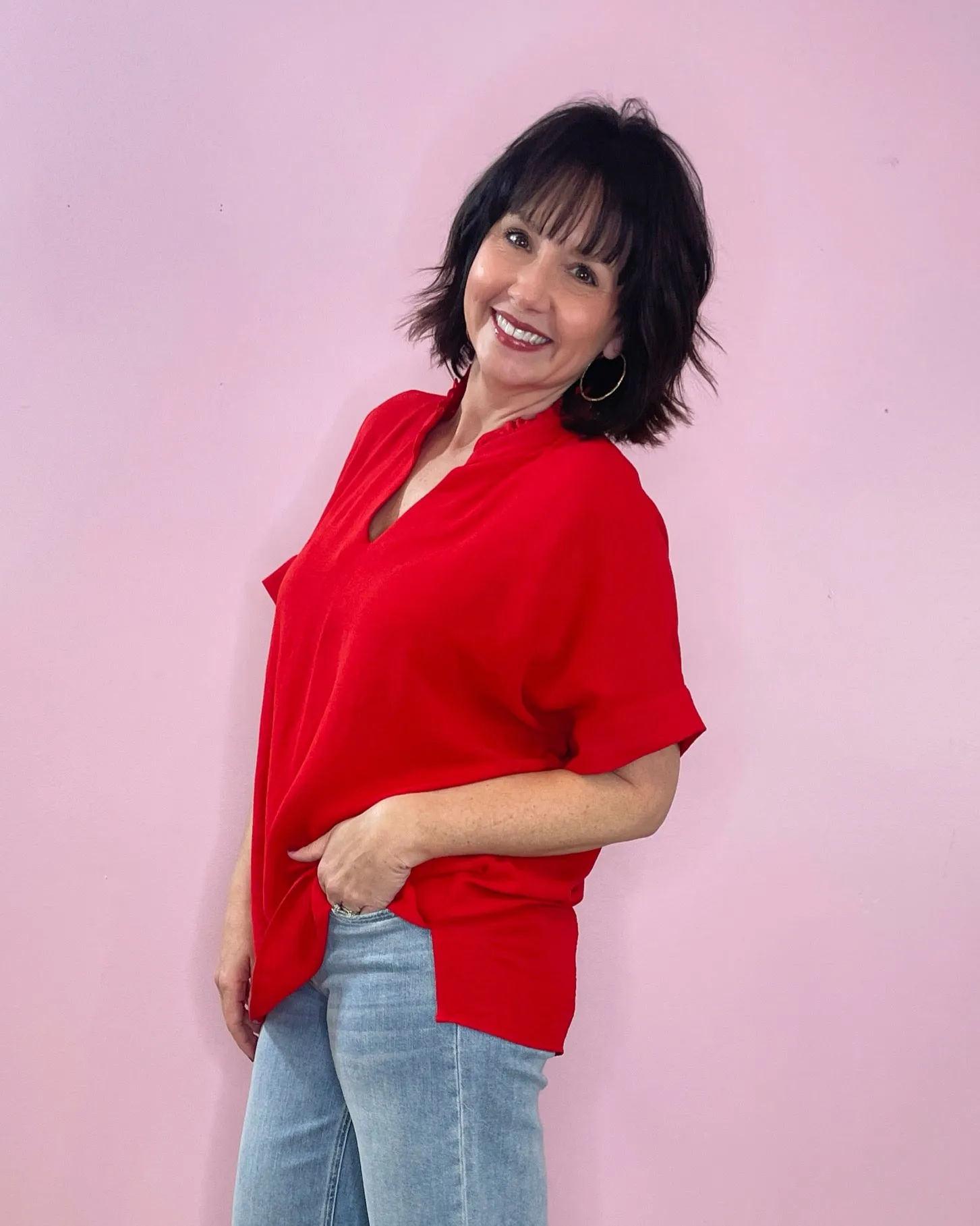 Chic Ease V-Neck Blouse (two colors)