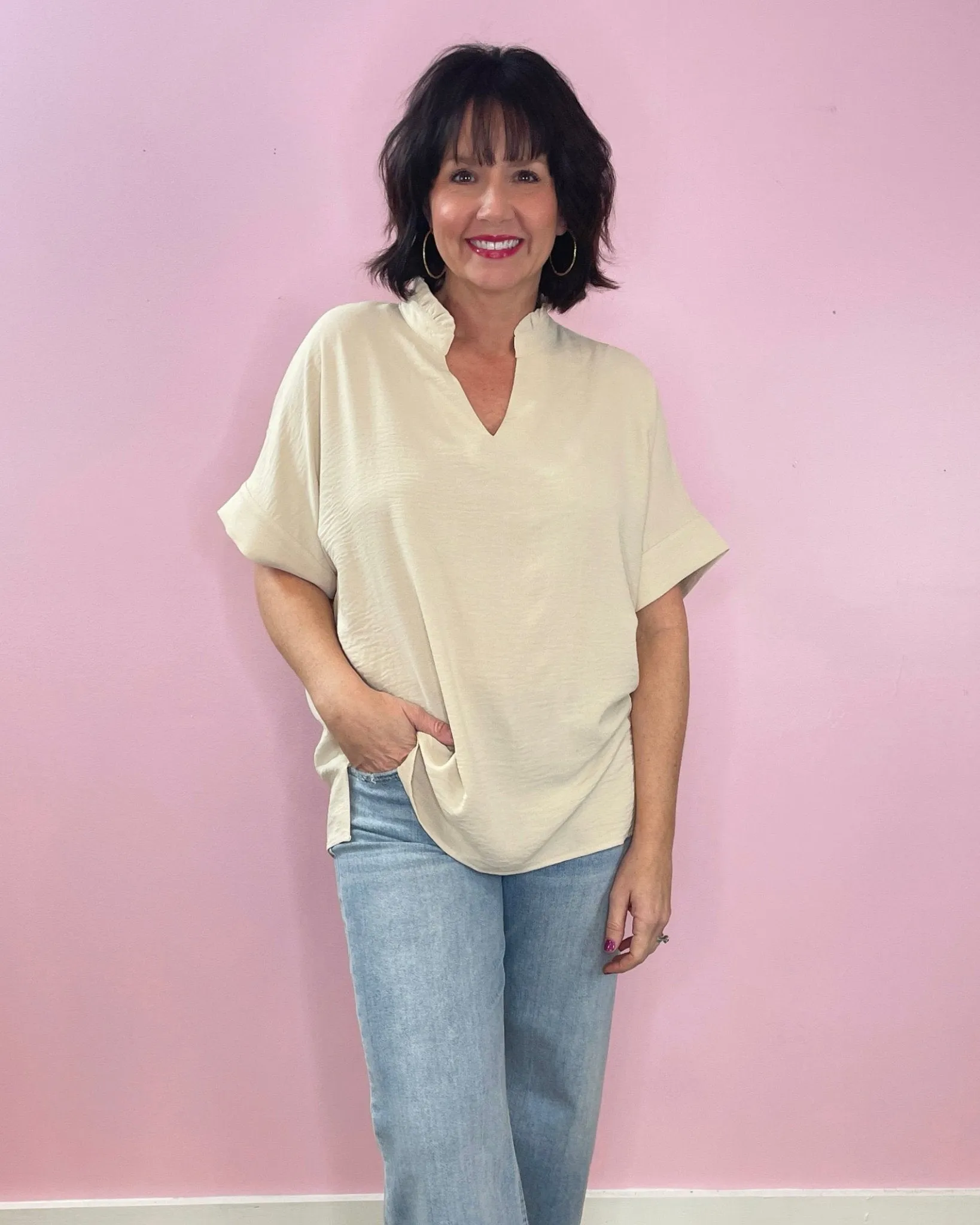 Chic Ease V-Neck Blouse (two colors)