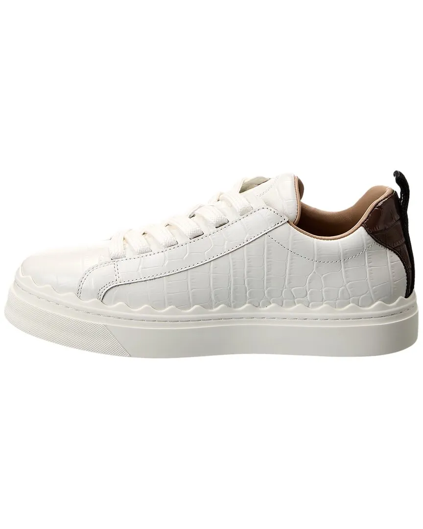 Chloé Lauren Croc-Embossed Leather Sneaker
