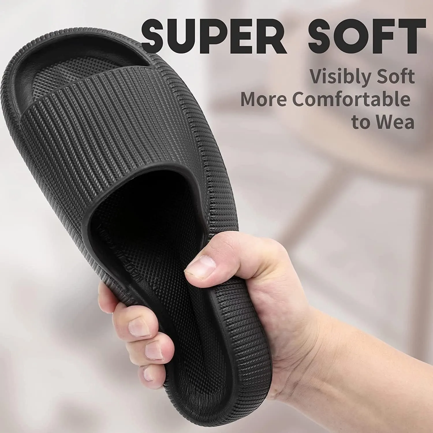 Cloudies Slides for Women, Super Comfy Soft Foam Slides, Non Slip Shower Bathroom Slides, Super Soft