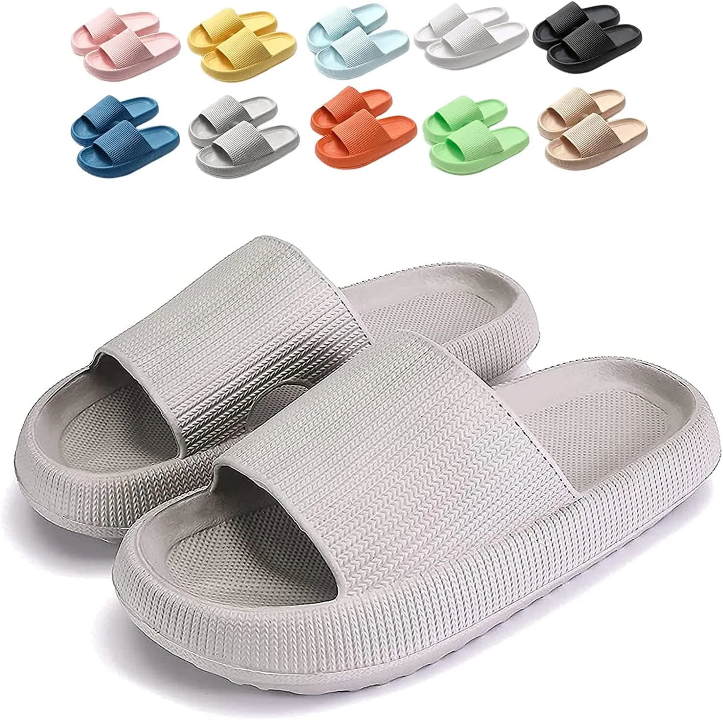 Cloudies Slides for Women, Super Comfy Soft Foam Slides, Non Slip Shower Bathroom Slides, Super Soft
