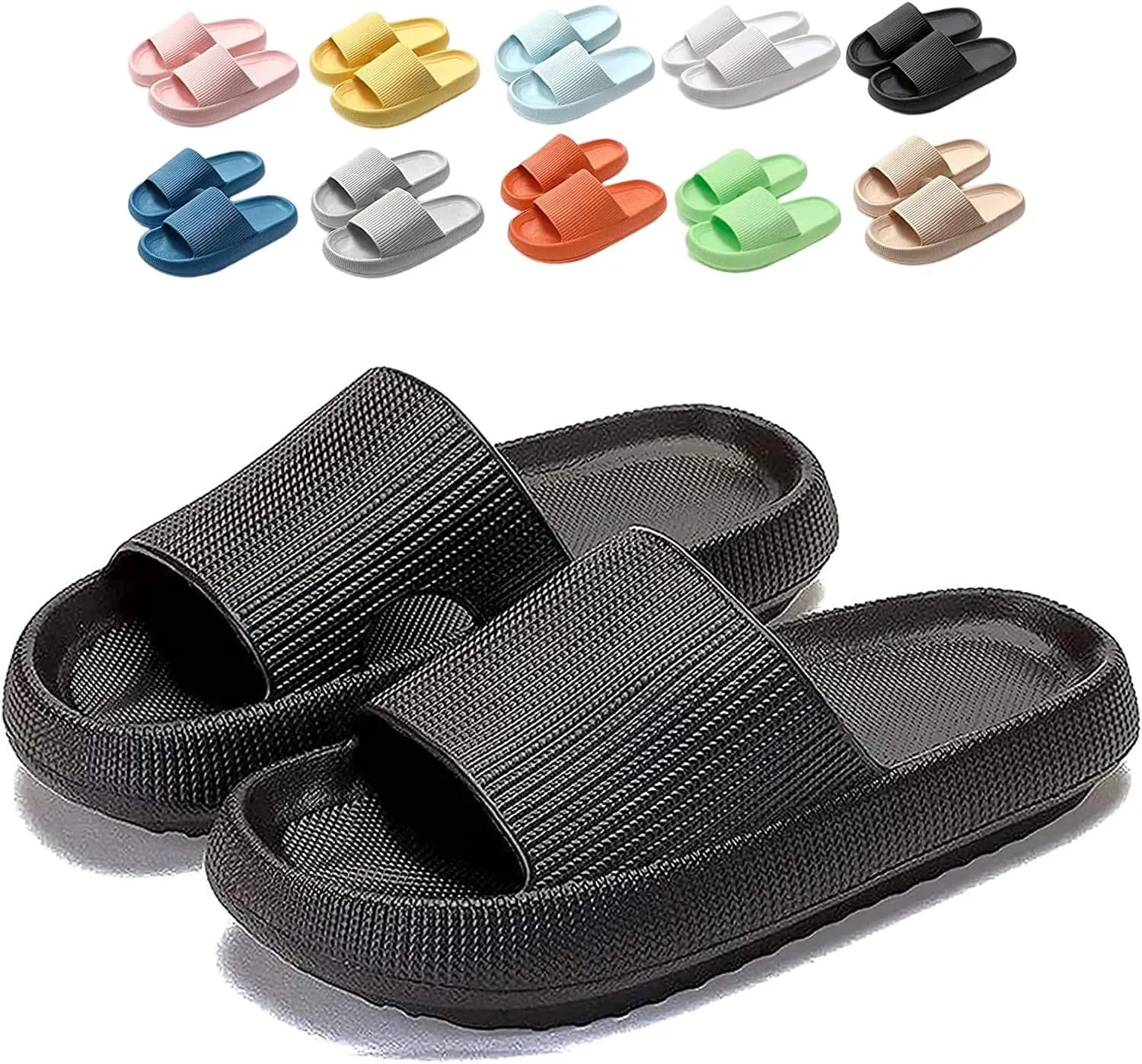 Cloudies Slides for Women, Super Comfy Soft Foam Slides, Non Slip Shower Bathroom Slides, Super Soft