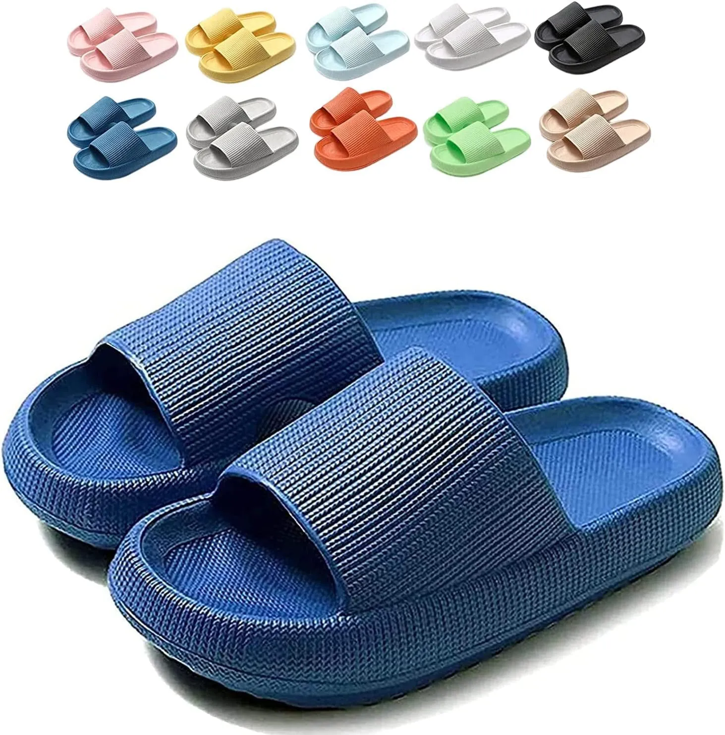 Cloudies Slides for Women, Super Comfy Soft Foam Slides, Non Slip Shower Bathroom Slides, Super Soft
