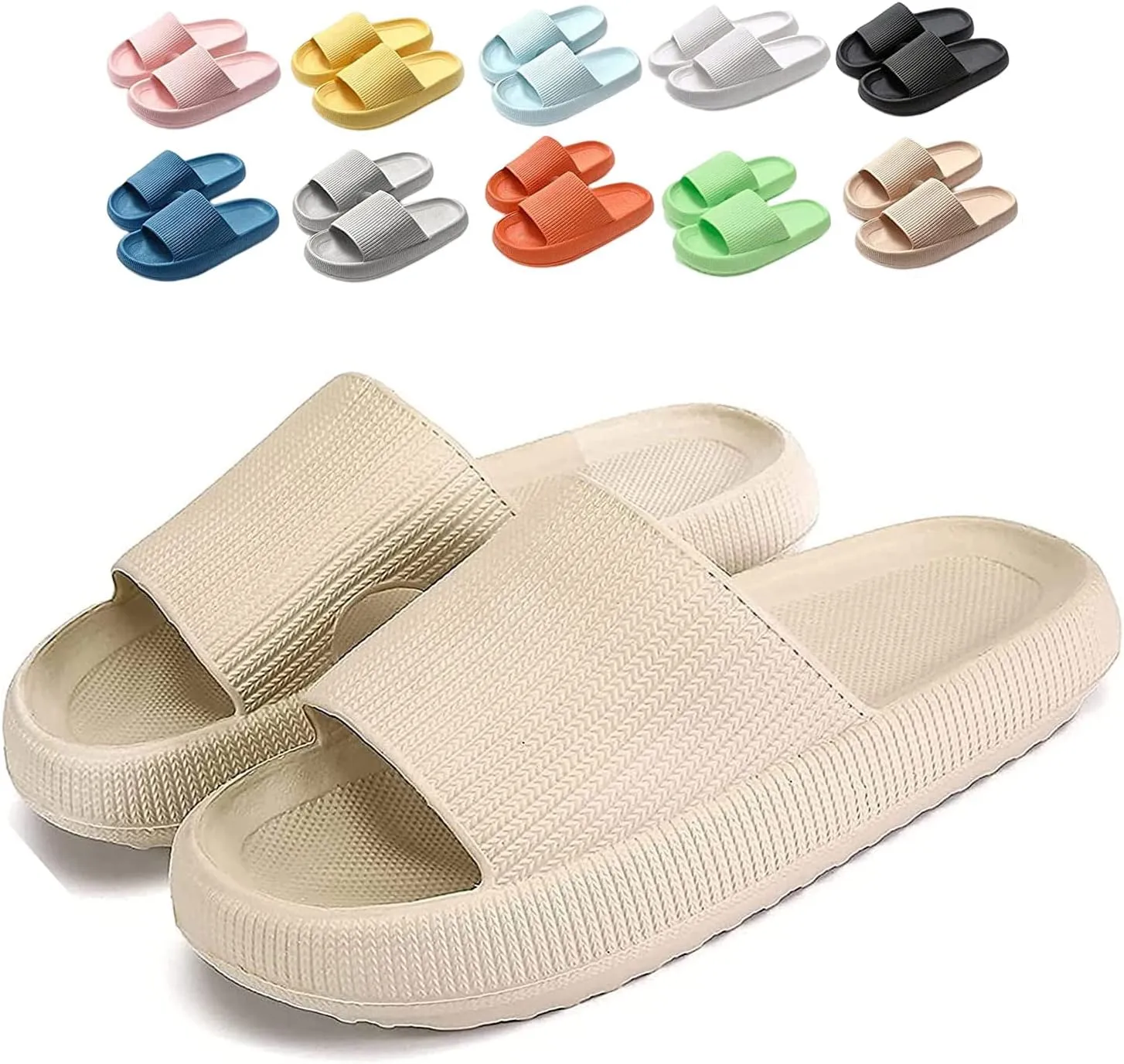 Cloudies Slides for Women, Super Comfy Soft Foam Slides, Non Slip Shower Bathroom Slides, Super Soft