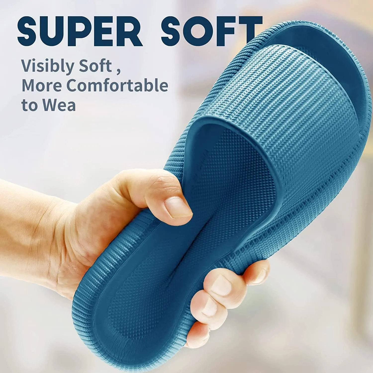 Cloudies Slides for Women, Super Comfy Soft Foam Slides, Non Slip Shower Bathroom Slides, Super Soft