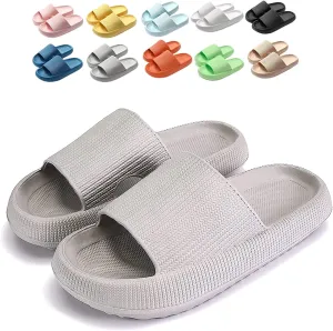 Cloudies Slides for Women, Super Comfy Soft Foam Slides, Non Slip Shower Bathroom Slides, Super Soft