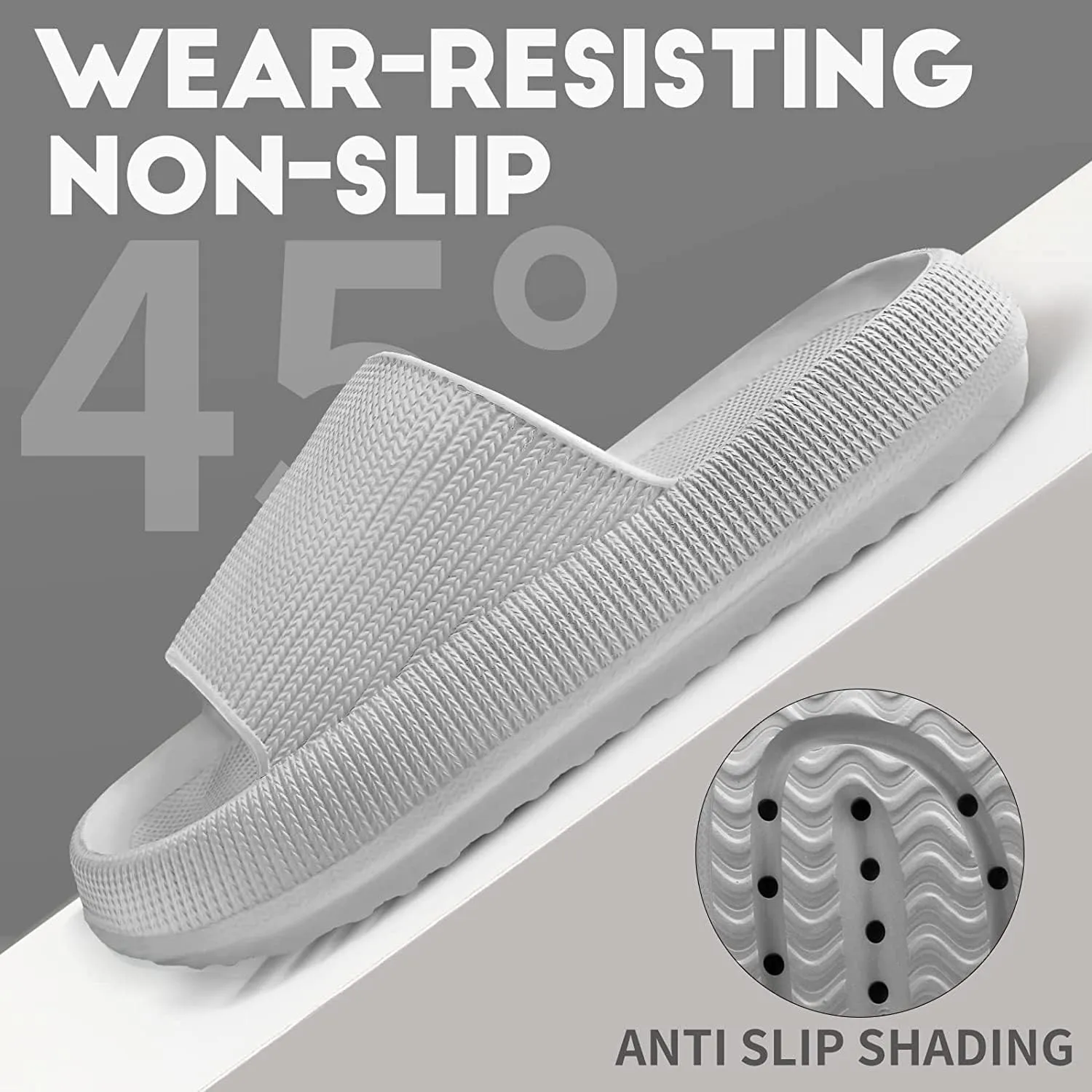 Cloudies Slides for Women, Super Comfy Soft Foam Slides, Non Slip Shower Bathroom Slides, Super Soft