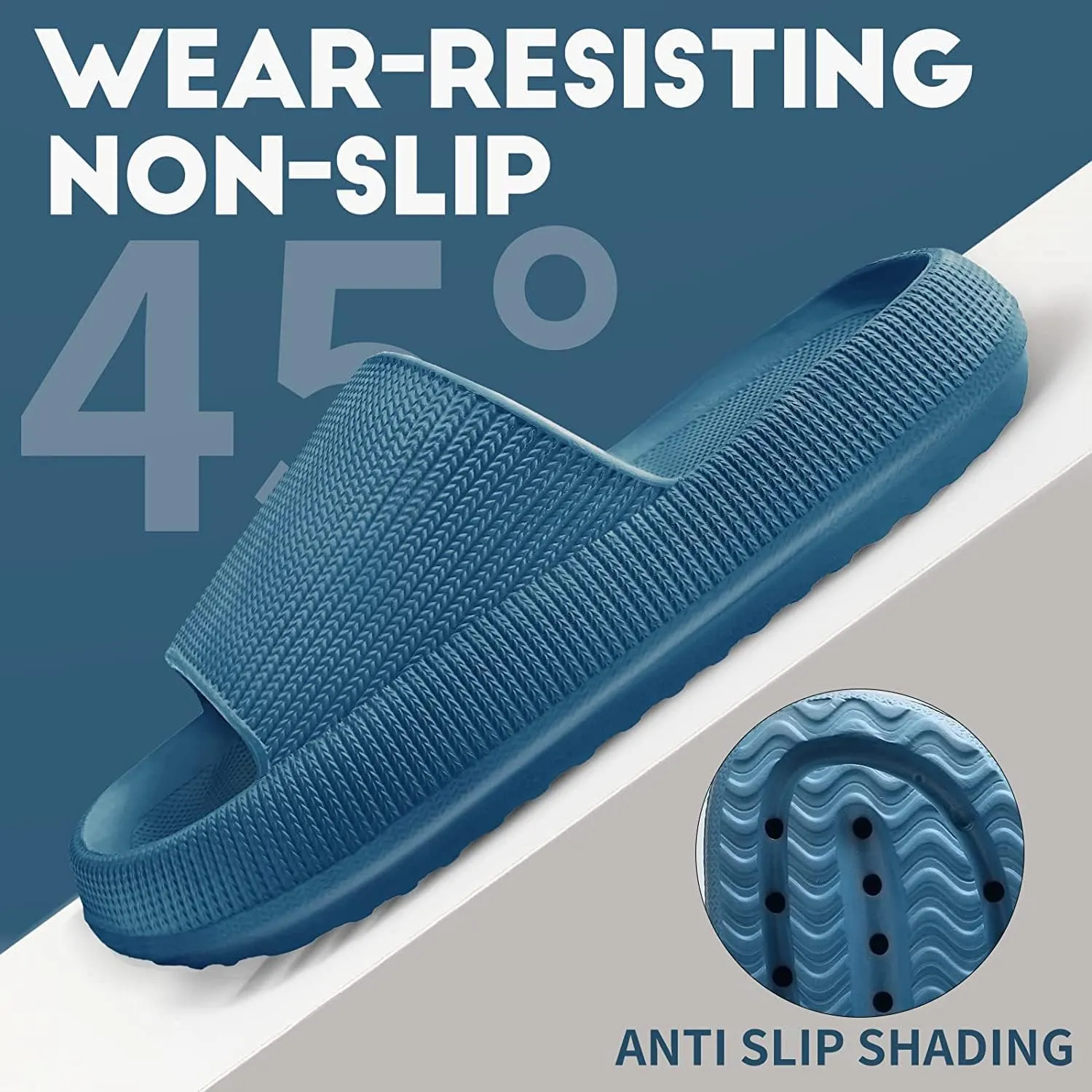 Cloudies Slides for Women, Super Comfy Soft Foam Slides, Non Slip Shower Bathroom Slides, Super Soft