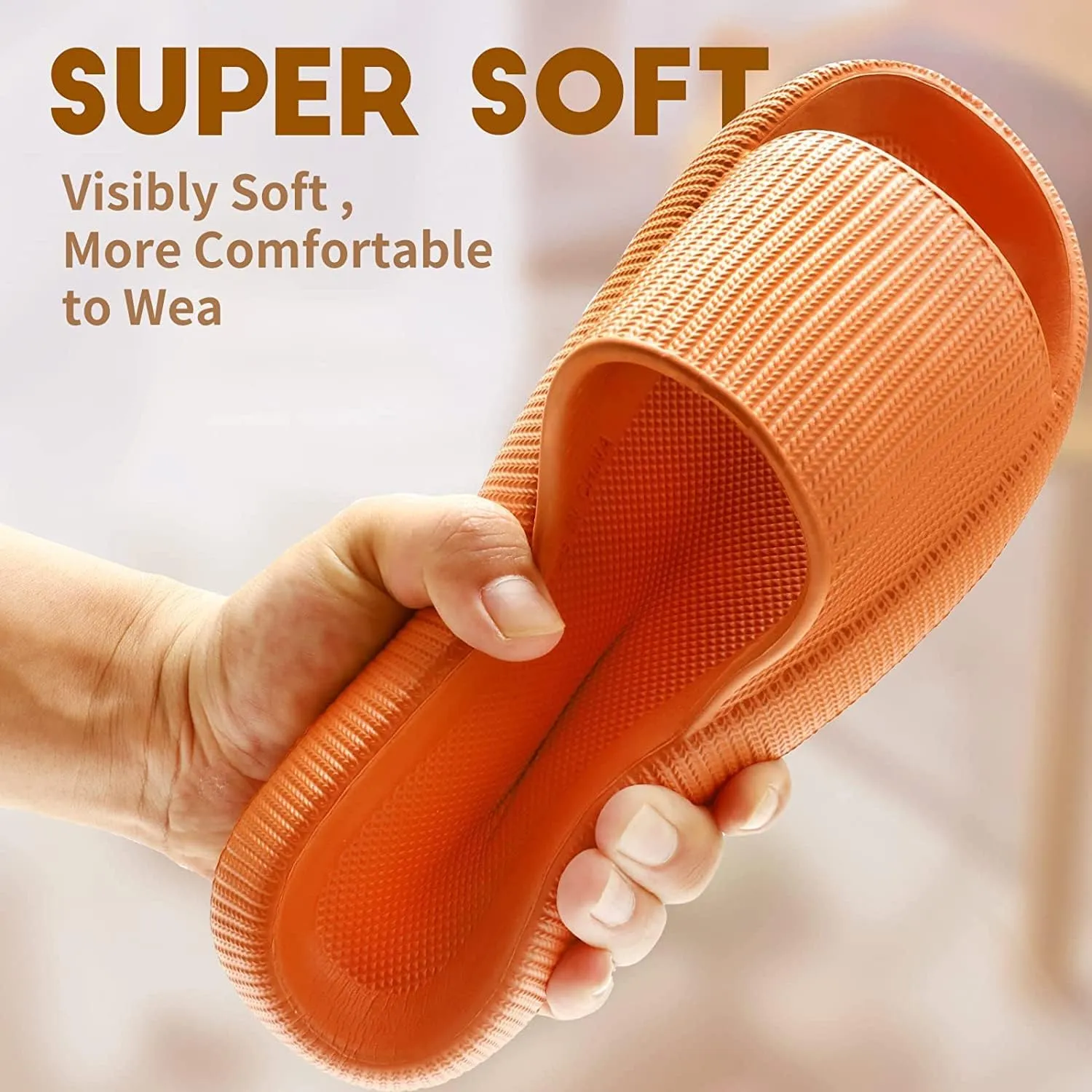 Cloudies Slides for Women, Super Comfy Soft Foam Slides, Non Slip Shower Bathroom Slides, Super Soft