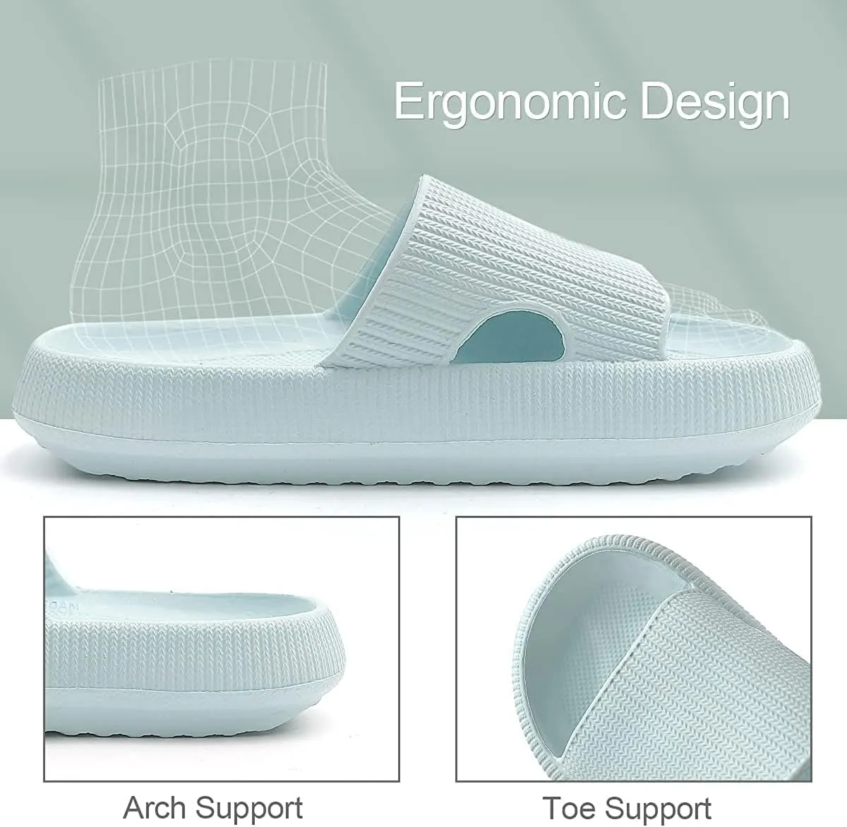 Cloudies Slides for Women, Super Comfy Soft Foam Slides, Non Slip Shower Bathroom Slides, Super Soft