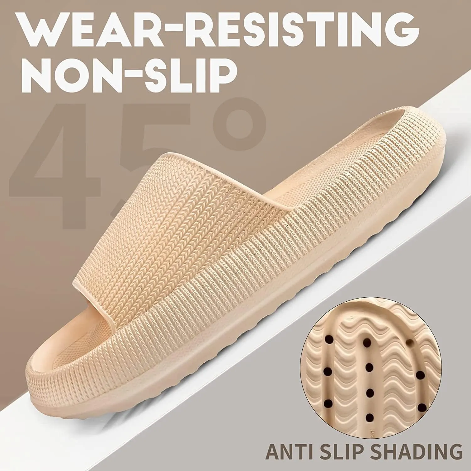 Cloudies Slides for Women, Super Comfy Soft Foam Slides, Non Slip Shower Bathroom Slides, Super Soft