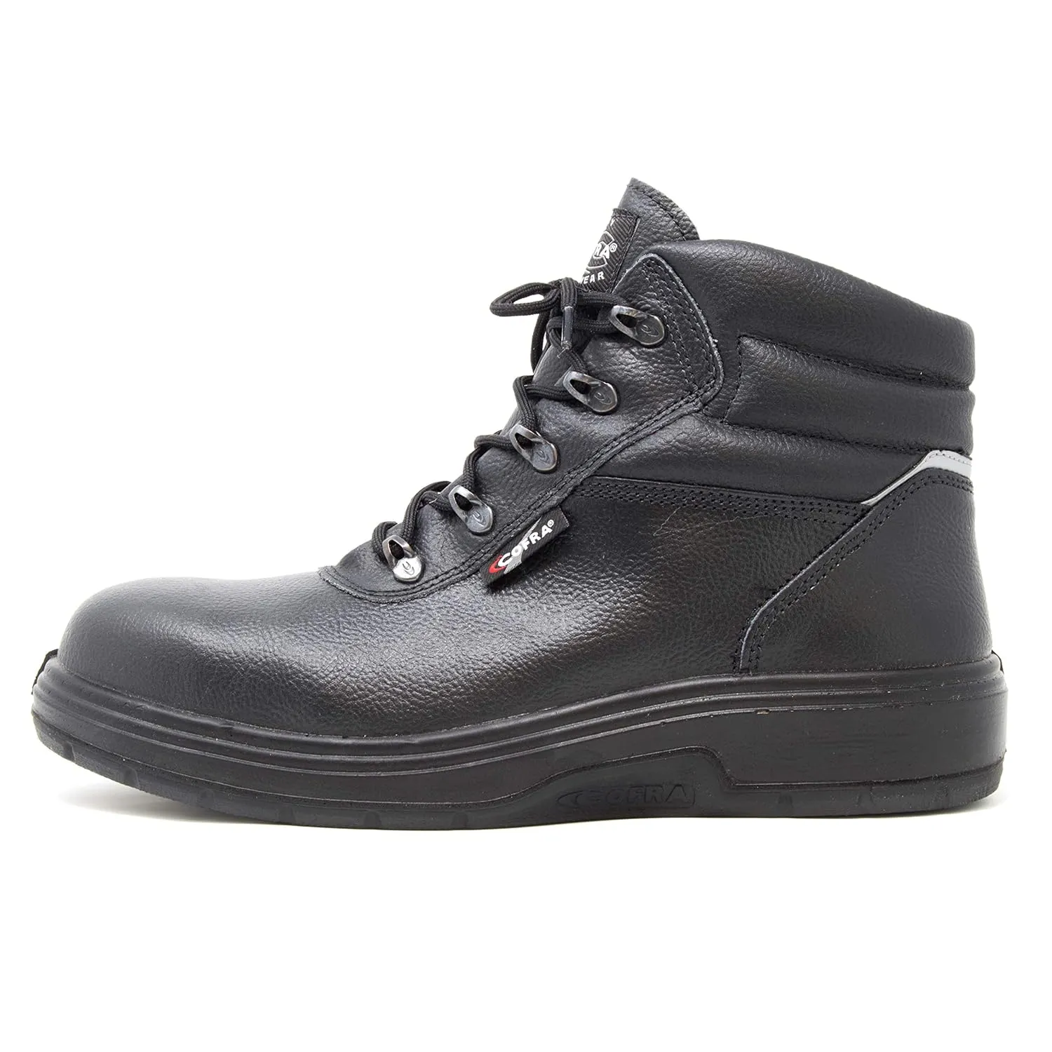 COFRA Leather Work Boots - NEW ASPHALT Treadless Footwear with Composite Safety Toe & Heat Defender Nitrile Rubber Outsole - Size 7