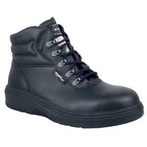 COFRA Leather Work Boots - NEW ASPHALT Treadless Footwear with Composite Safety Toe & Heat Defender Nitrile Rubber Outsole - Size 7