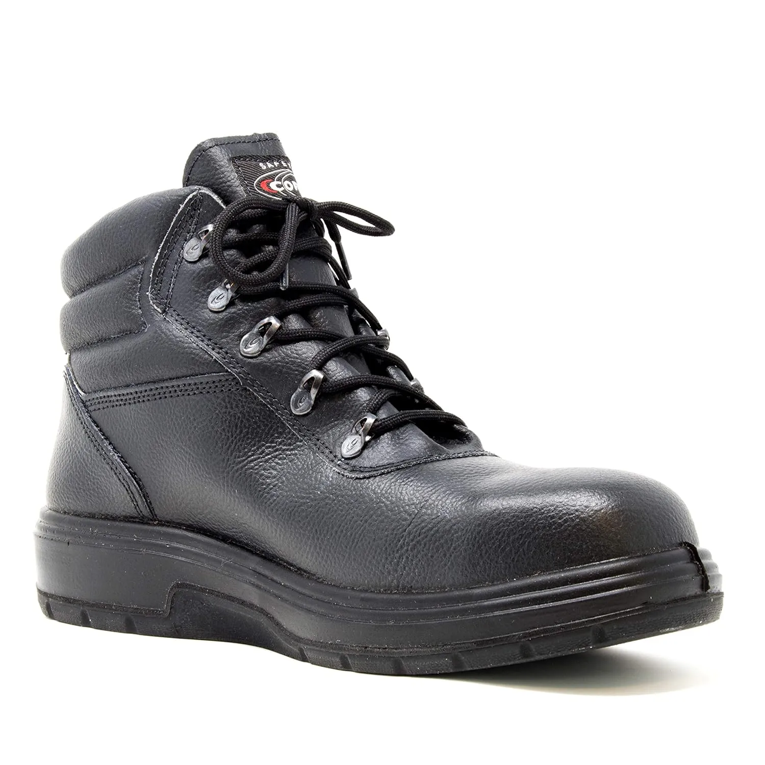 COFRA Leather Work Boots - NEW ASPHALT Treadless Footwear with Composite Safety Toe & Heat Defender Nitrile Rubber Outsole - Size 7