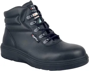 COFRA Leather Work Boots - NEW ASPHALT Treadless Footwear with Composite Safety Toe & Heat Defender Nitrile Rubber Outsole - Size 8