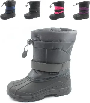 Cold Weather Kids Childrens Snow Boots Unisex (Toddler/Little Kid/Big Kid) Many Colors Grey