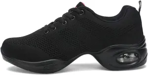 DKZSYIM Men and Women's Modern Dance Sneakers Lace-up Breathable Ballroom Performance Practice Dancing Sneakers,Model T01