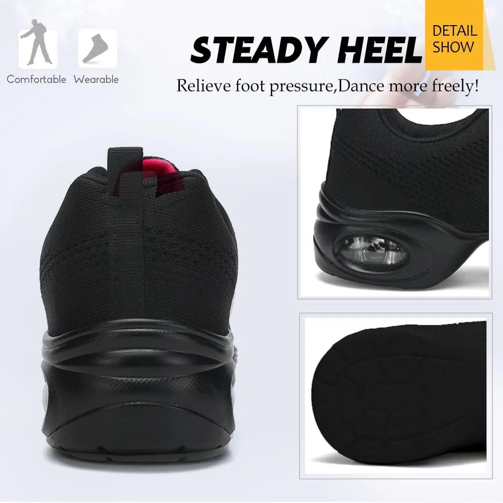 DKZSYIM Men and Women's Modern Dance Sneakers Lace-up Breathable Ballroom Performance Practice Dancing Sneakers,Model T01