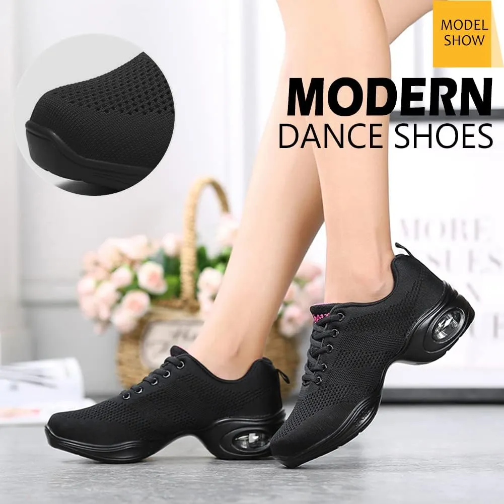 DKZSYIM Men and Women's Modern Dance Sneakers Lace-up Breathable Ballroom Performance Practice Dancing Sneakers,Model T01