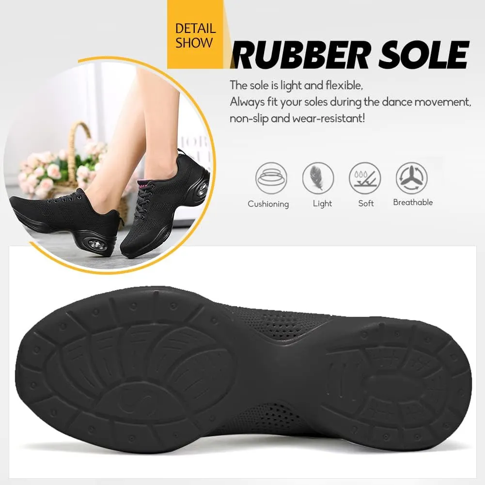 DKZSYIM Men and Women's Modern Dance Sneakers Lace-up Breathable Ballroom Performance Practice Dancing Sneakers,Model T01