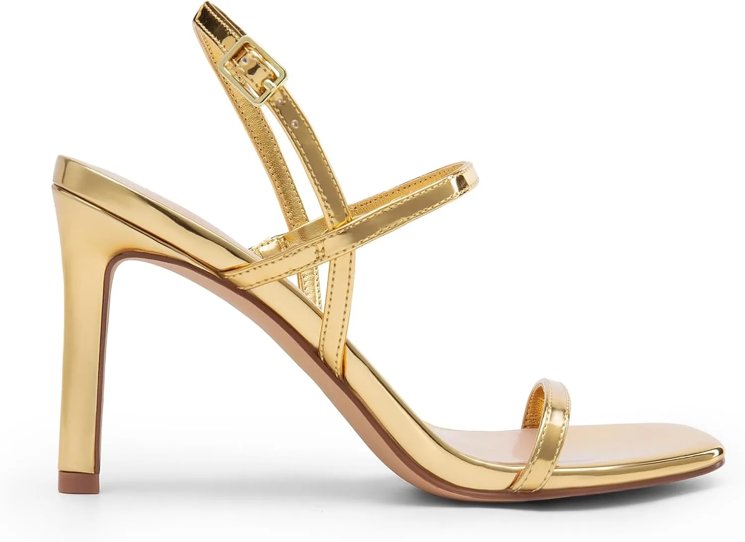 DREAM PAIRS Women??s Slingback Heels High Stilettos Open Square Toe Ankle Strap Pumps Sexy Comfort Strappy Dress Shoes Wedding Bridal Heeled Sandals