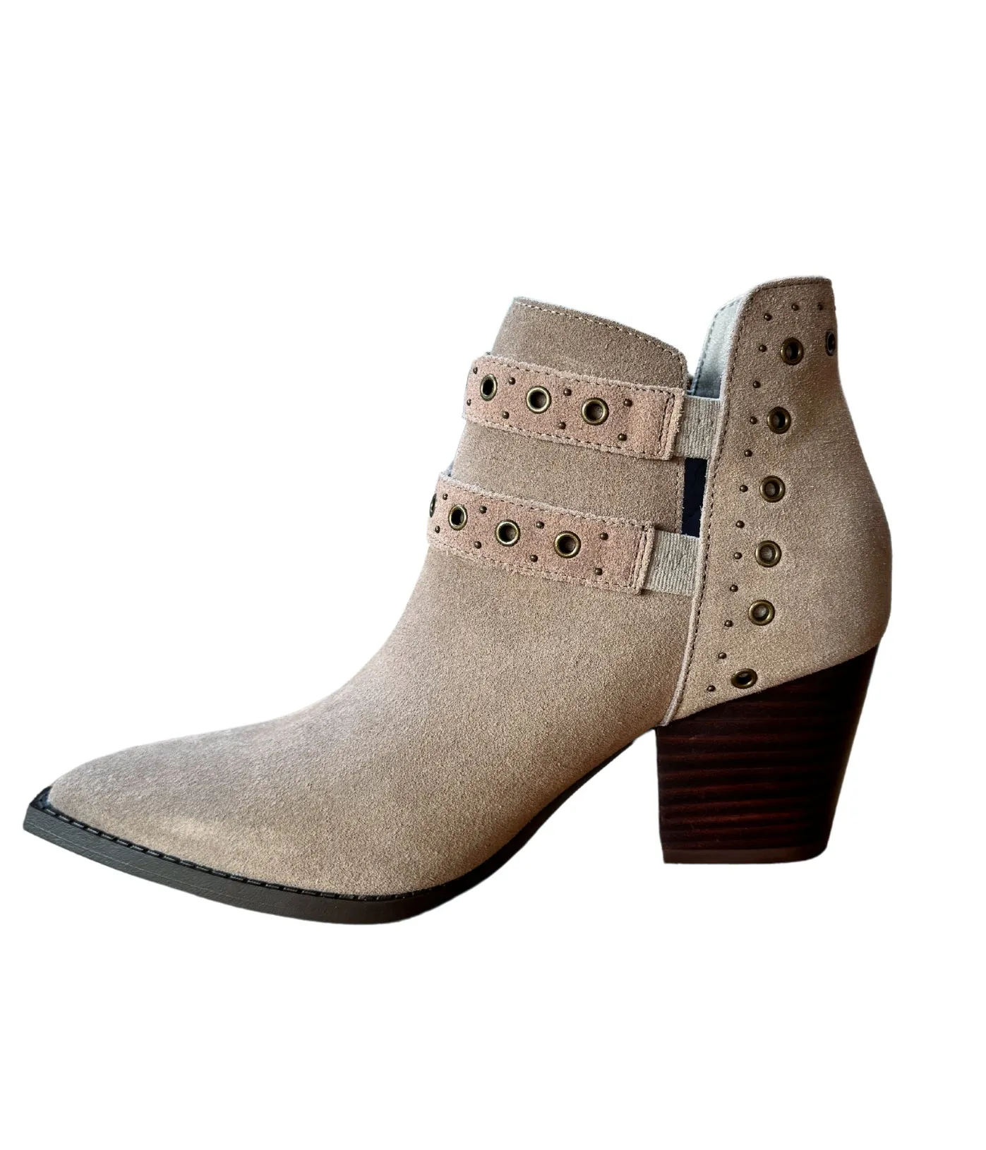 Elsa Genuine Suede Ankle Boot in Taupe