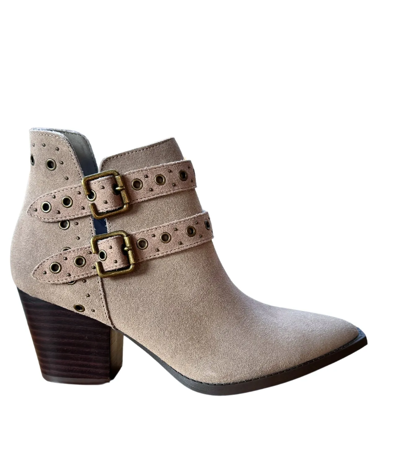 Elsa Genuine Suede Ankle Boot in Taupe