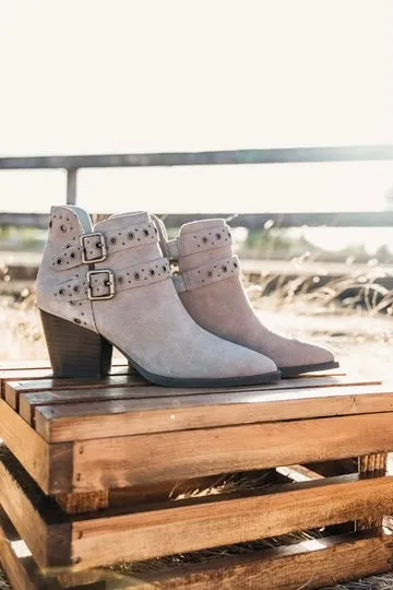Elsa Genuine Suede Ankle Boot in Taupe