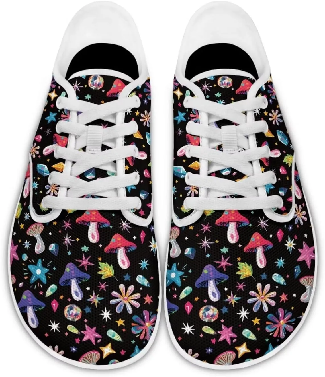 Forchrinse Dachshund Sunflower Print Mens Barefoot Shoes Womens Wide Trail Running Shoes Lace up Zero Drop Fashion Causal Sneakers Size 3-14