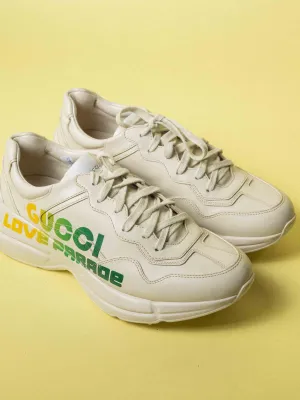 Gucci Rhyton Love Parade Sneakers - Beige Yellow Green