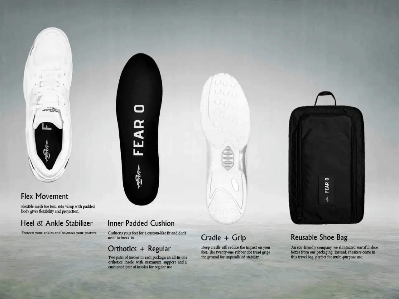 High Arch Firm Support All-In-One Walking Shoes, Comfort & Performance Style