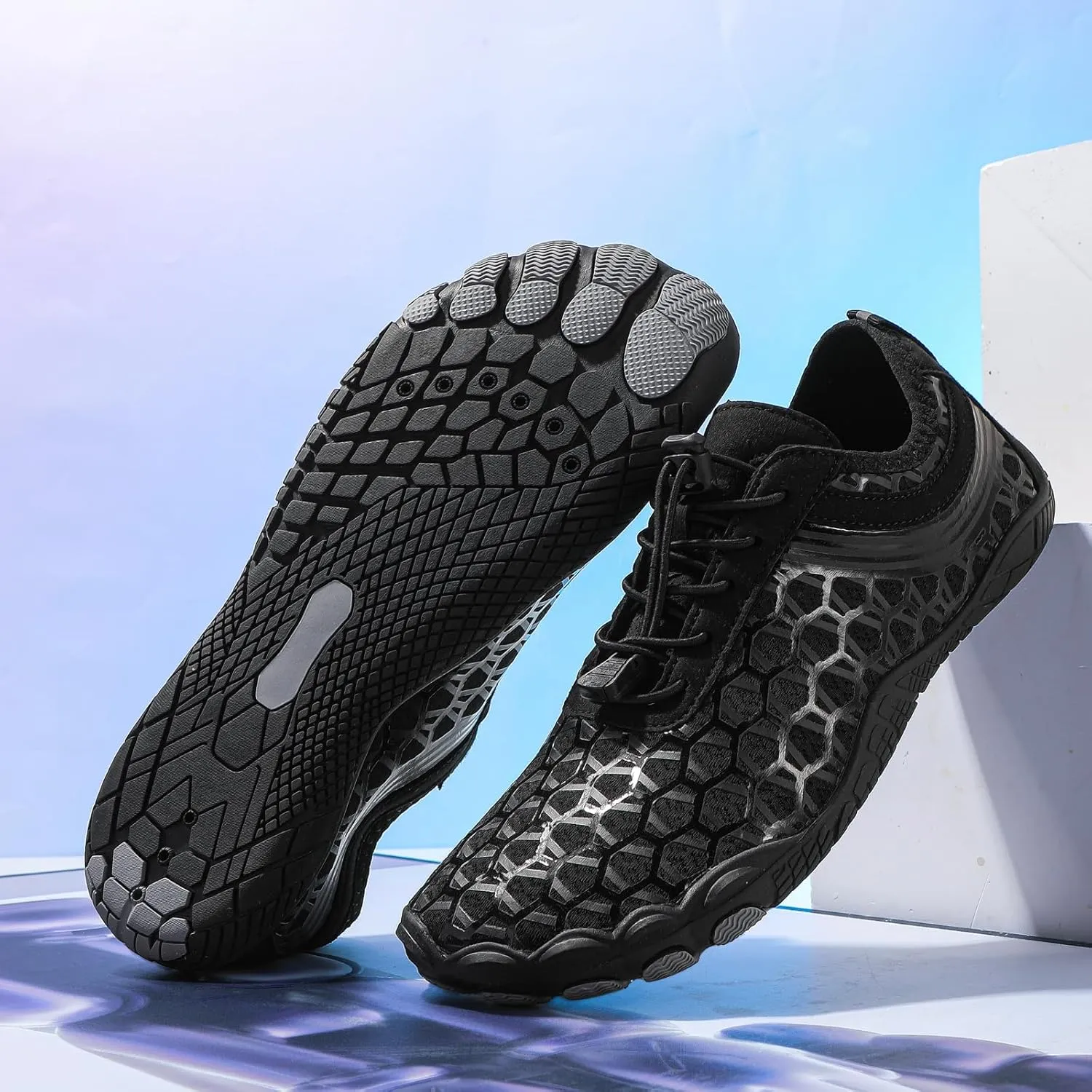 Hike Barefoot Shoes for Women Men,Lightweight Barefoot Hiking Beach Shoes,Breathable & Non-Slip Athletic Footwear,Quick Dry & Wide Toe Box Grounded Footwear