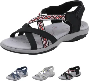 Hiking Sandals Women Waterproof Summer Walking Sandals with Arch Support Sport Outdoor Thick Cushion Adjustable Strap Sandals