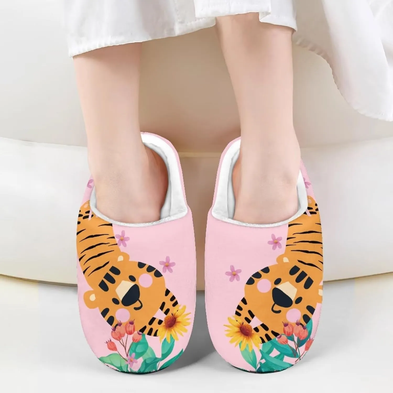 Howilath Kids Slippers Animal Print Toddler House Slippers Girls Slippers Boys House Shoes Fluffy Warm