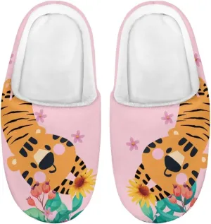 Howilath Kids Slippers Animal Print Toddler House Slippers Girls Slippers Boys House Shoes Fluffy Warm