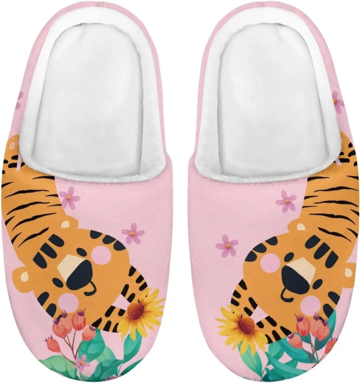 Howilath Kids Slippers Animal Print Toddler House Slippers Girls Slippers Boys House Shoes Fluffy Warm
