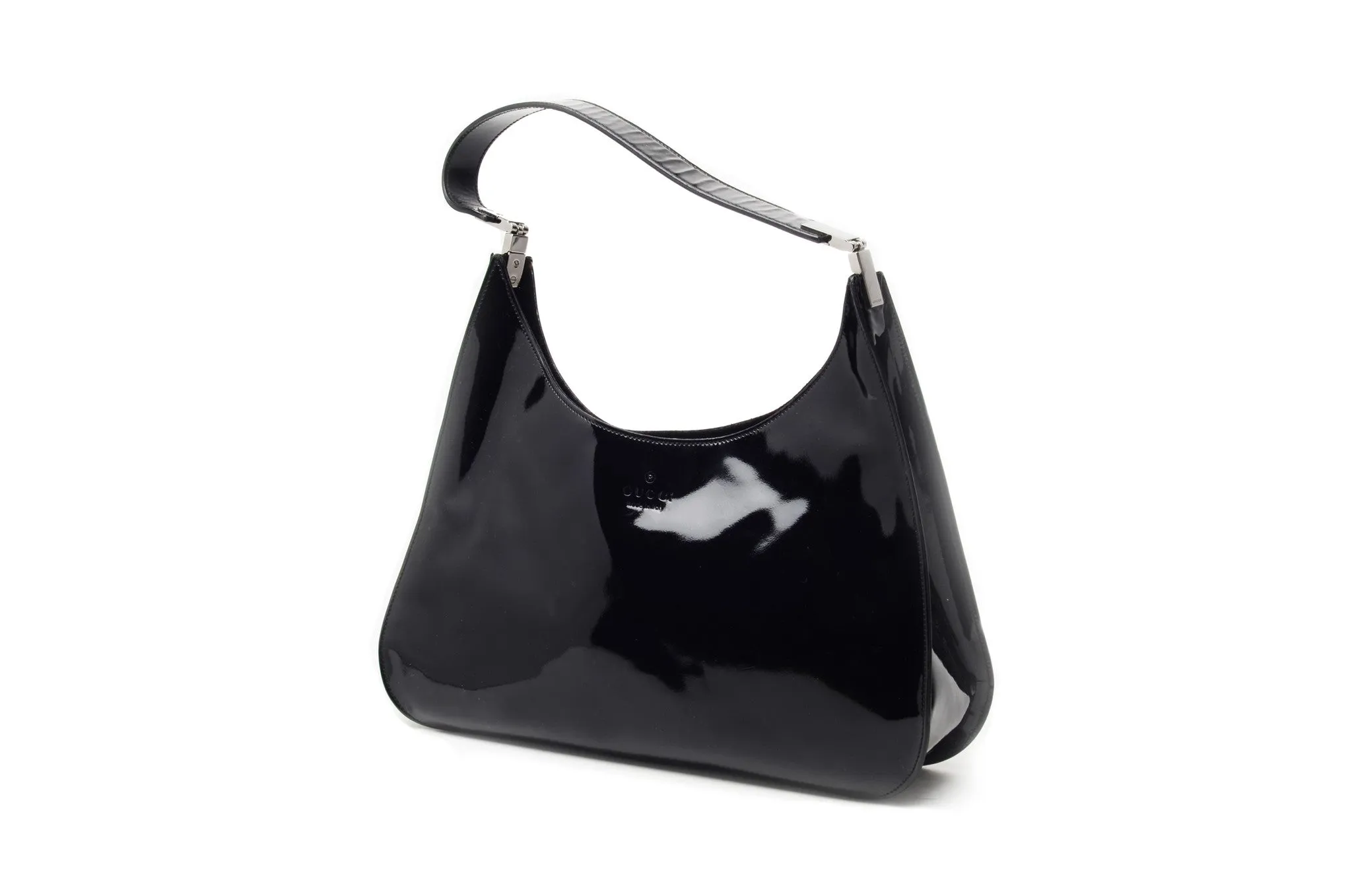 Iconic Tom Ford for Gucci - Black Patent Leather Bag -