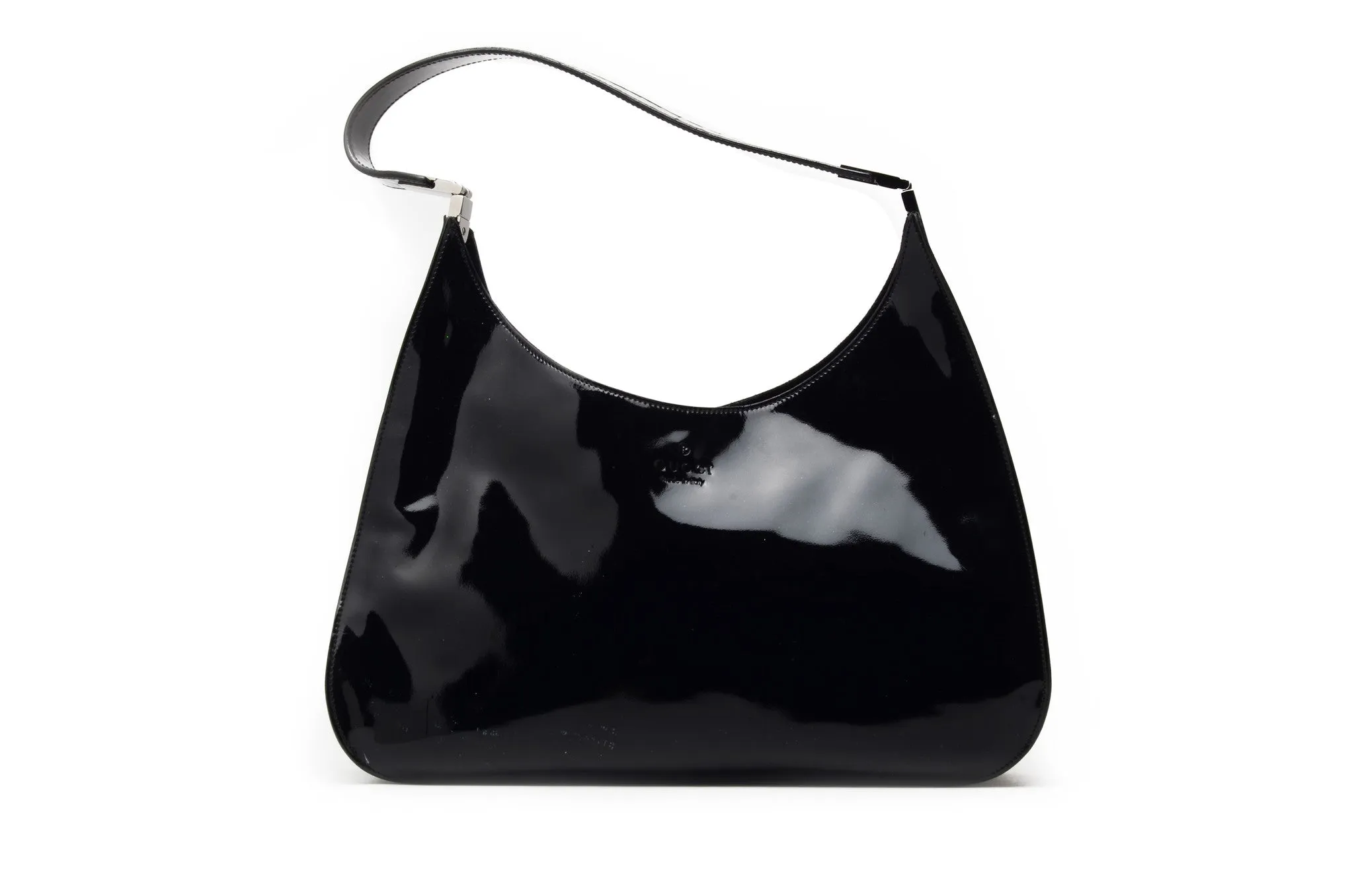 Iconic Tom Ford for Gucci - Black Patent Leather Bag -